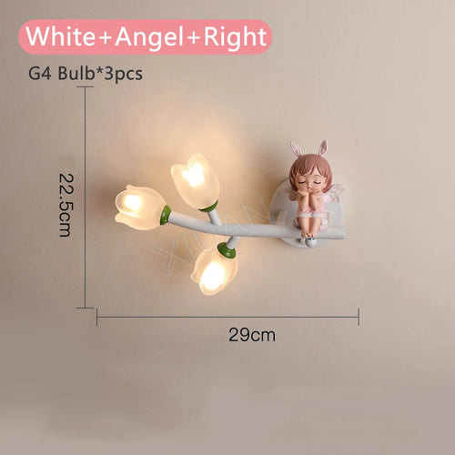applique murale led g4 fille lapin fleur pour enfants - vue 20 sur 22