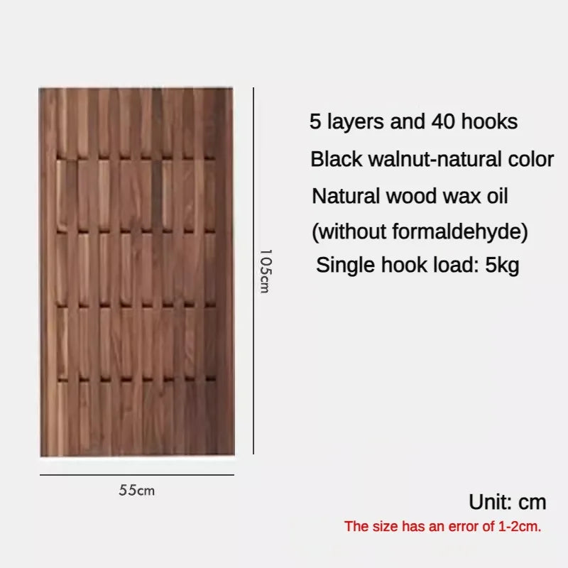 porte-manteau mural en bois pour vêtements et clés - vue 12 sur 18