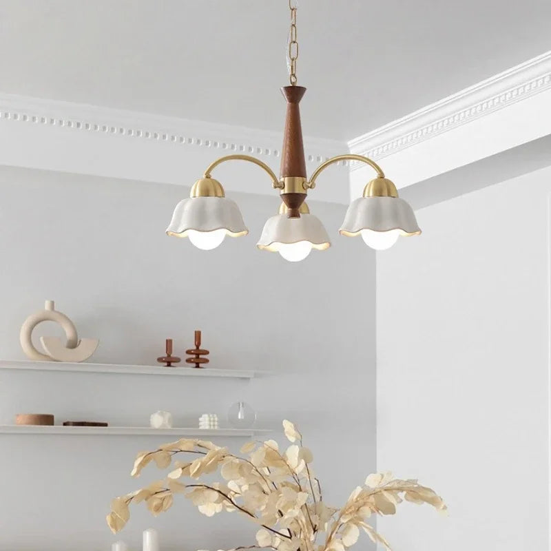 lustre moderne en céramique à fleurs pour intérieur contemporain - vue 3 sur 12