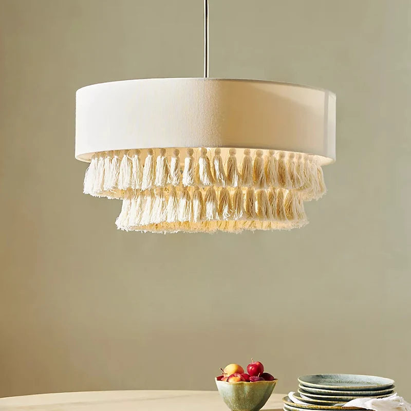 lustre en tissu style bohème wabi sabi mode japonaise
