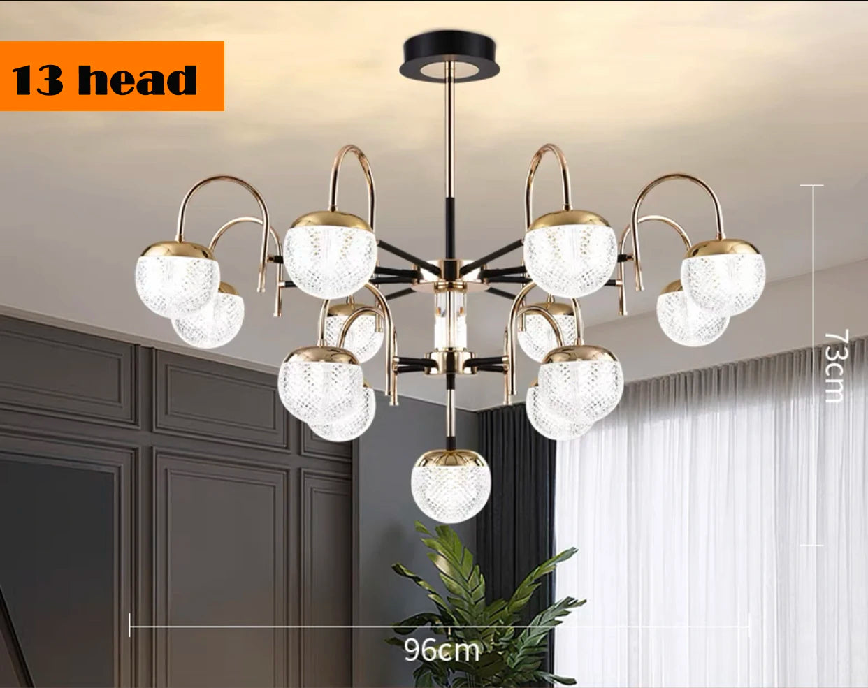 lustre moderne en fer forgé pour décoration intérieure - vue 9 sur 9