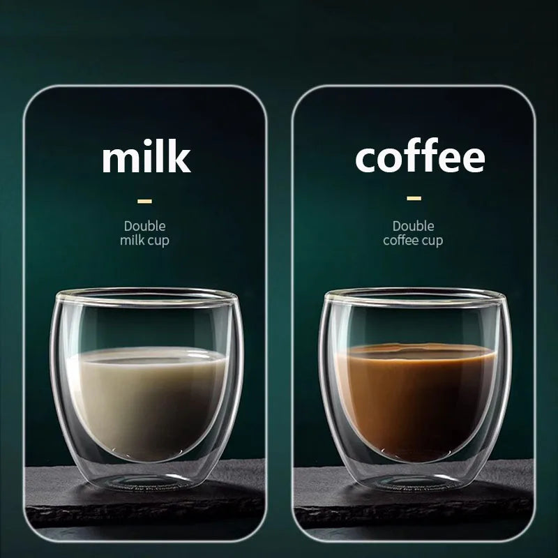 Tasses expresso double paroi verre 80ml ensemble isotherme - vue 5 sur 7