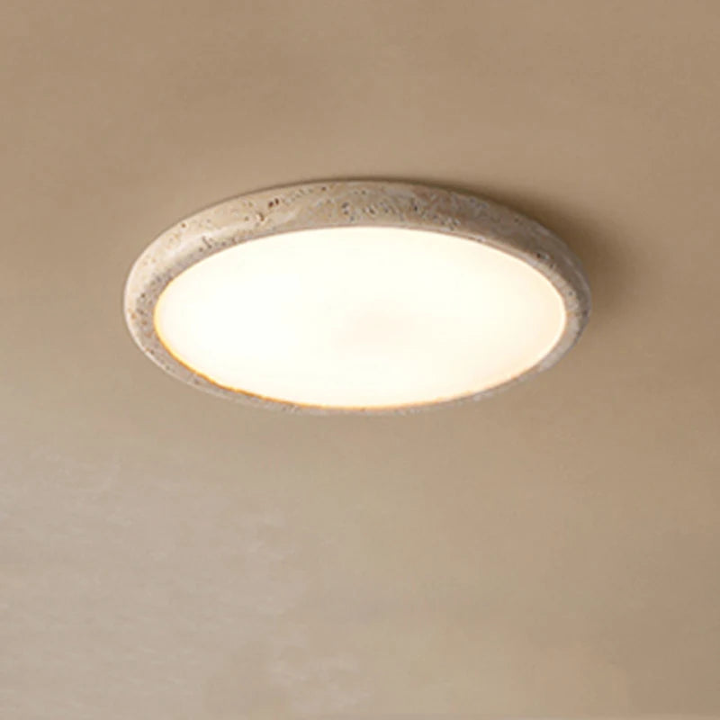 Plafonnier Led en travertin jaune