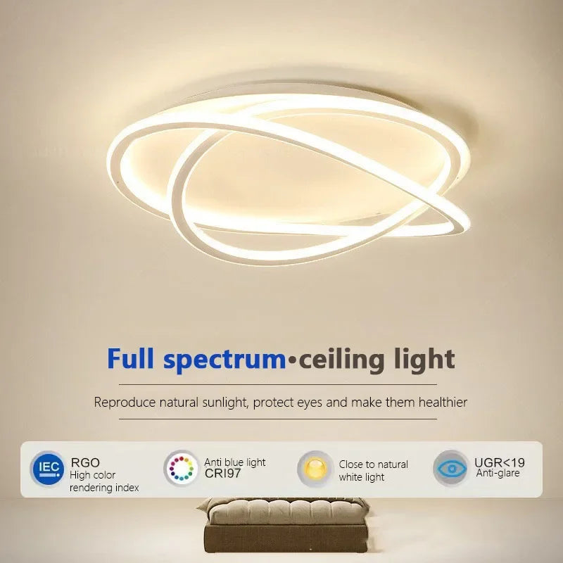 Plafonnier design moderne à leds pour intérieur de maison - vue 4 sur 8