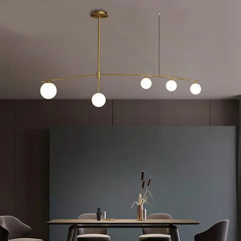 lustres en verre pour barre de suspension cuisine