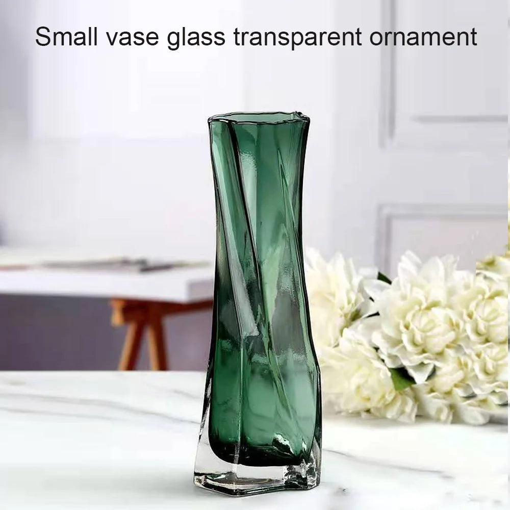 pot de fleurs en verre torsadé design artistique pour plantes d'intérieur - vue 4 sur 9