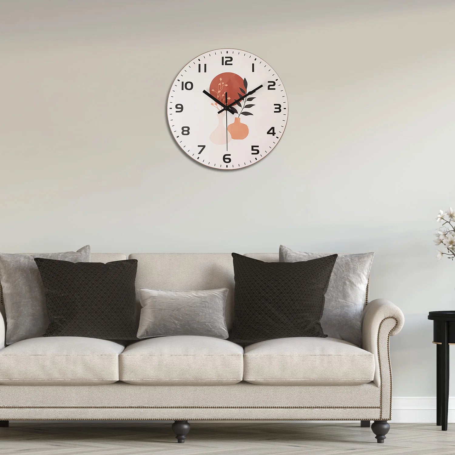 horloge murale en bois moderne pour décoration intérieure silencieuse - vue 7 sur 7