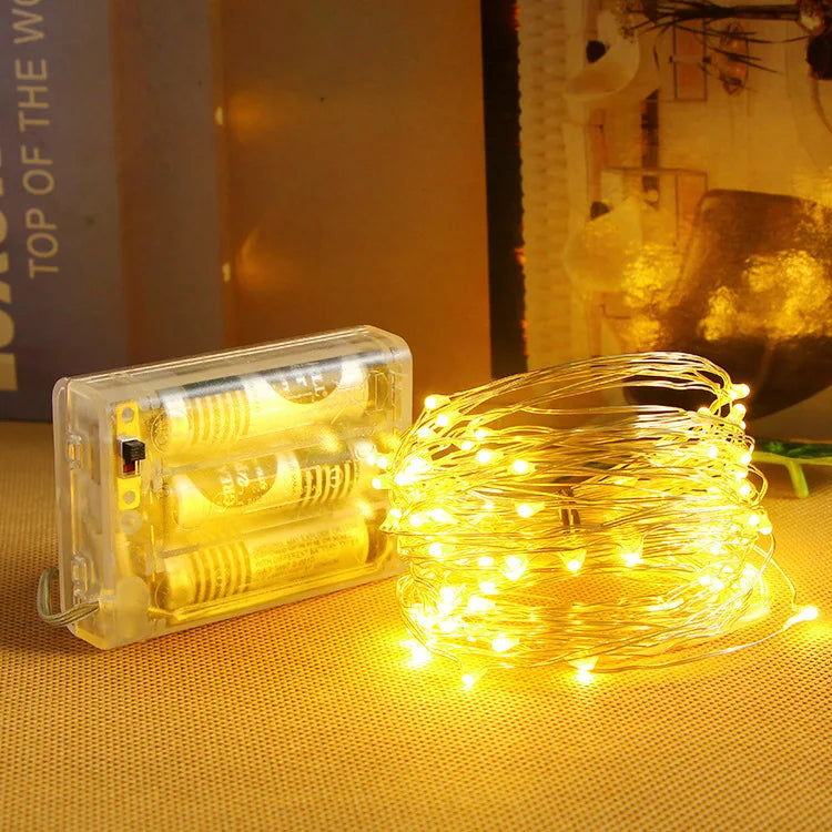 guirlande lumineuse led en fil de cuivre pour décorations de fête - vue 7 sur 14