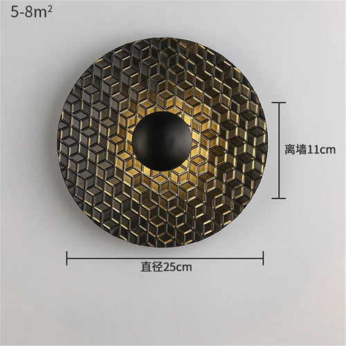 applique murale LED ronde en métal nordique décoratif pour intérieur moderne