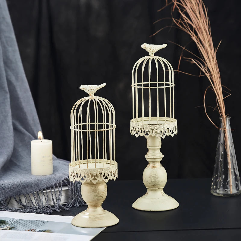 lustre cage à oiseaux rétro pour dîner romantique et mariage - vue 3 sur 12