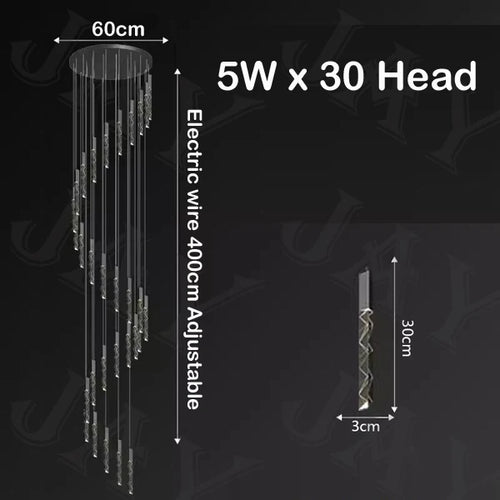 lustre en cristal de luxe à led pour un éclairage élégant