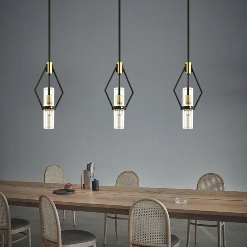 suspension post-modernes en verre transparent avec cordon réglable