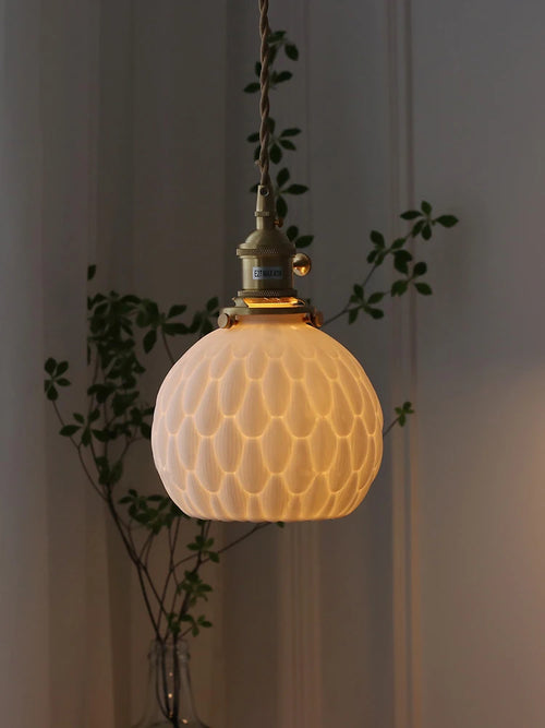 suspension japonaise en céramique artisanale pour éclairage décoratif - vue 4 sur 8