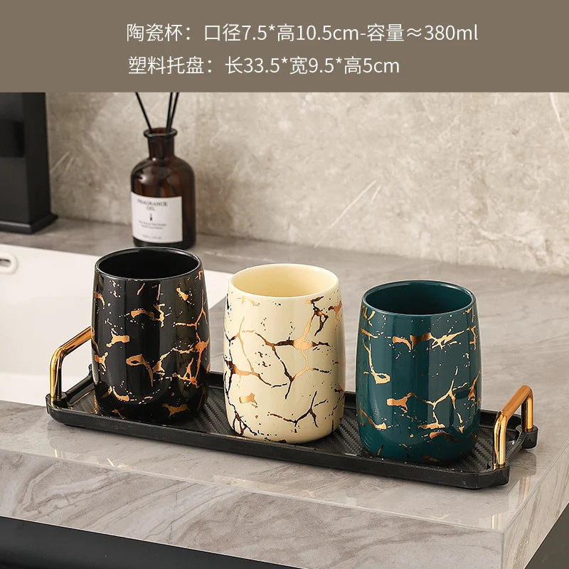 tasse en céramique marbrée haut de gamme pour couples décorative - vue 17 sur 26