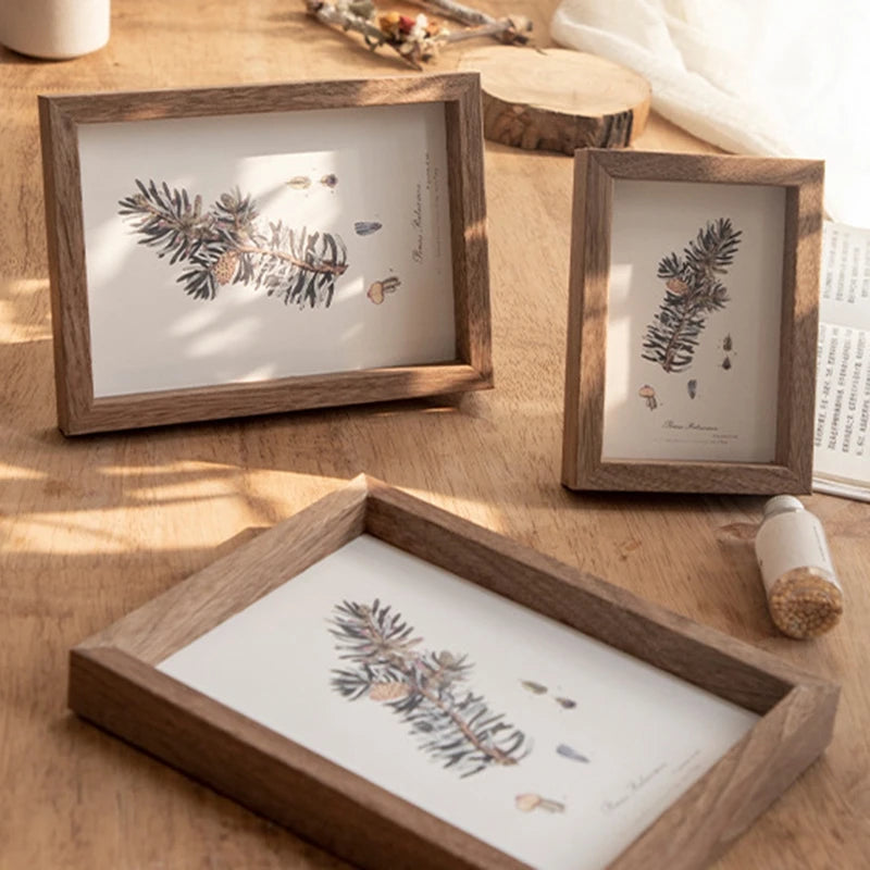 cadre photo vintage en bois massif pour décoration et bureau