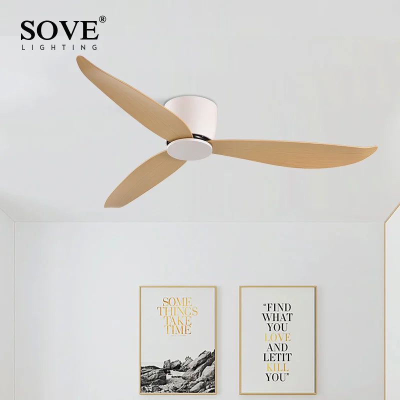 SOVE ventilateur de plafond blanc plancher bas Ultra mince 17 cm DC ventilateur de plafond avec télécommande ventilateurs de plafond simples sans lumière 220 V - vue 2 sur 14