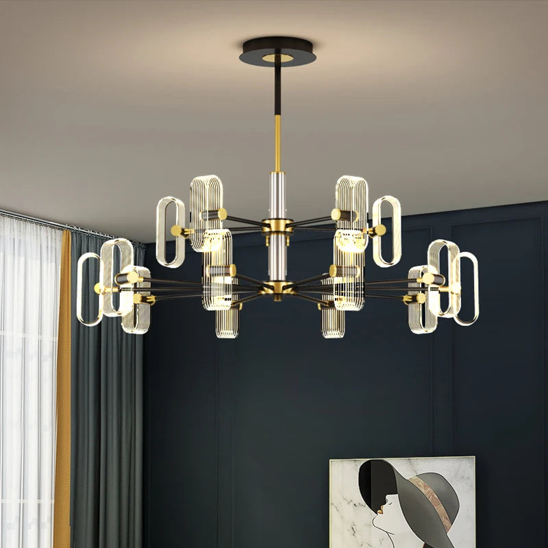 lustre moderne créatif luxe pour éclairage d'ambiance - vue 3 sur 10