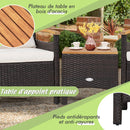 mobilier de jardin en rotin avec deux fauteuils et une table