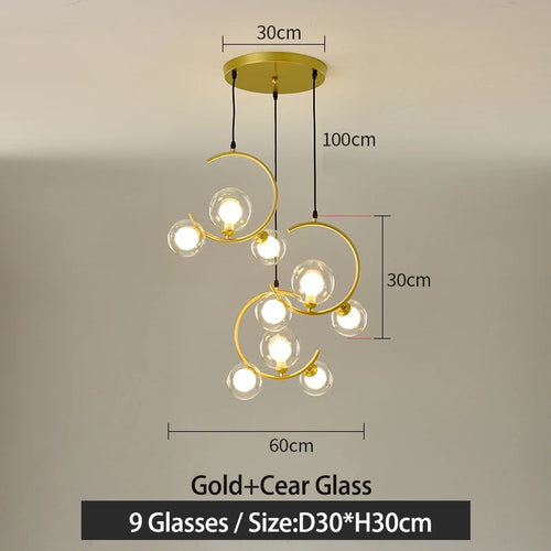 lampe boule en verre nordique décorative et créative - vue 10 sur 16