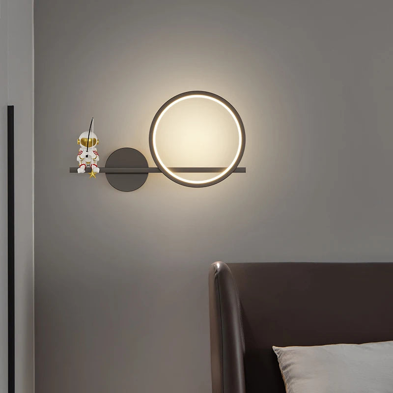 applique murale led astronaute lune planète style nordique 2022 - vue 5 sur 18