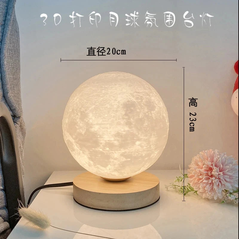 Creative 3D lune lampe de Table technologie mode atmosphère lampe chambre d'enfants étudiant lampe chambre étude lampe décorative - vue 10 sur 12
