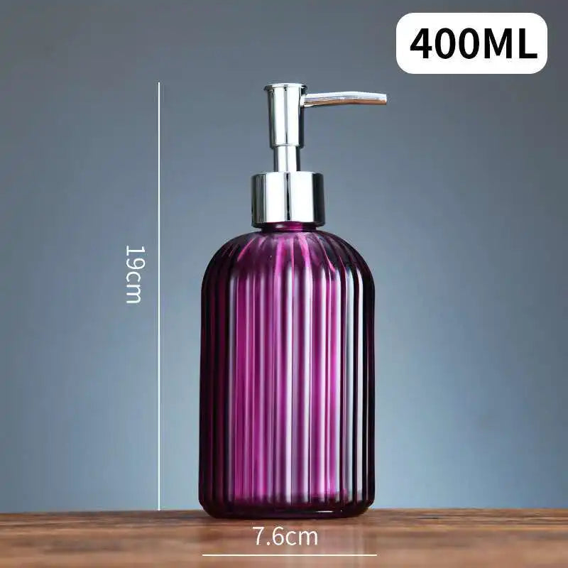 distributeur de savon liquide en verre portable pour salle de bain - vue 15 sur 17