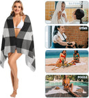 serviette de plage carreaux style leger anti sable