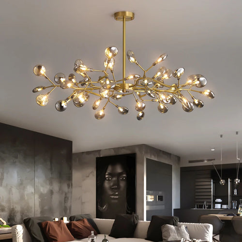 lustre moderne vintage luciole branche suspension éclairage - vue 4 sur 11