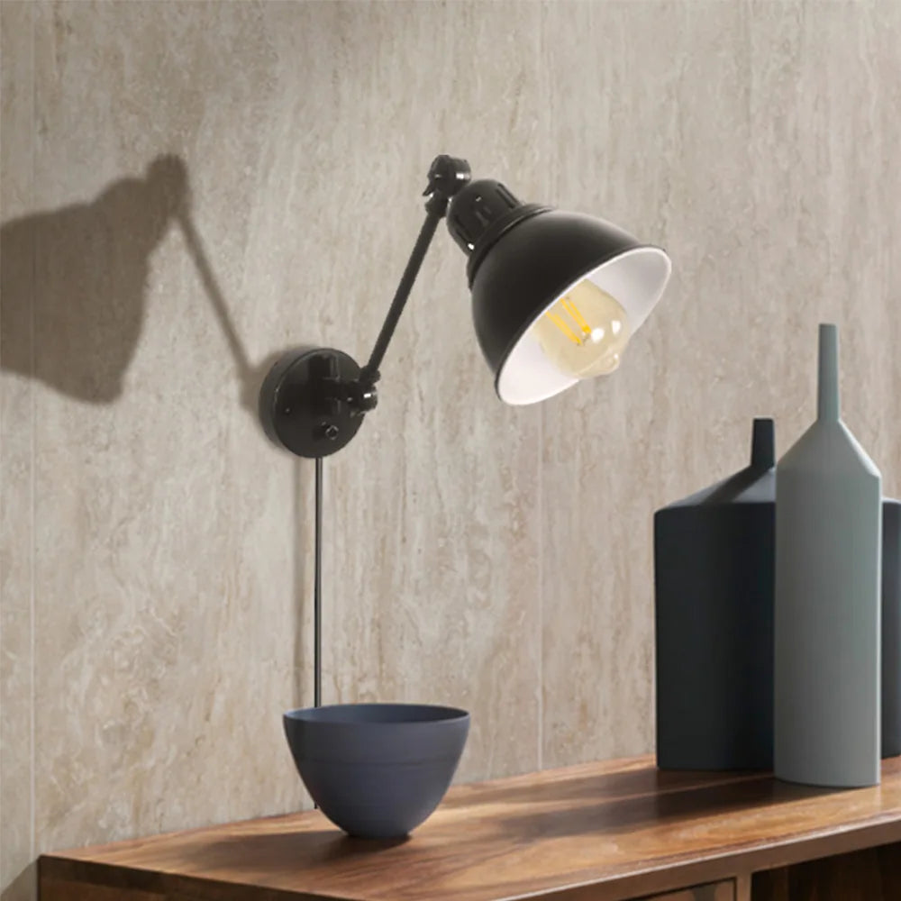 applique murale vintage à bascule avec intensité réglable