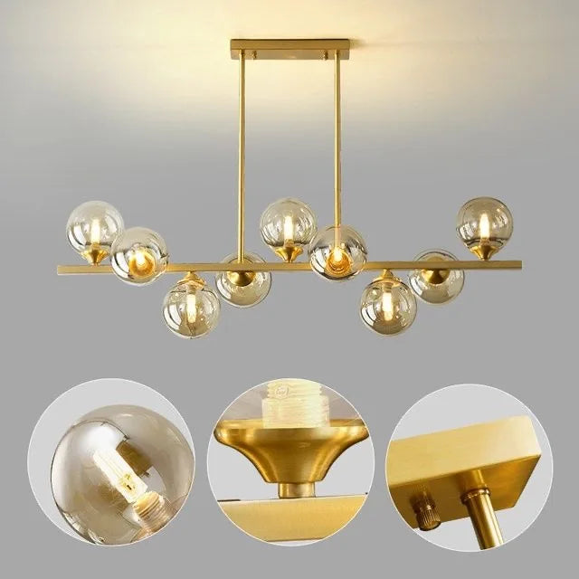 lustre led de luxe design moderne en verre - vue 6 sur 9