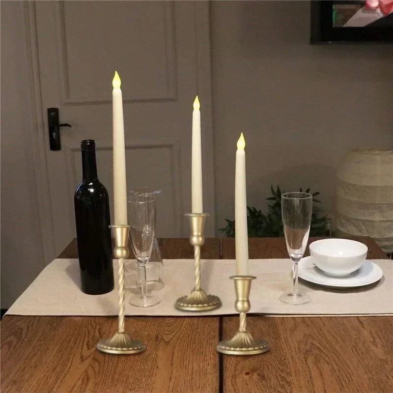 bougeoirs rétro spirale dorés pour décorations romantiques et dîners aux chandelles - vue 4 sur 12