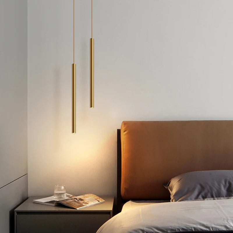suspension moderne à tube long en led pour décoration intérieure luxe - vue 6 sur 30
