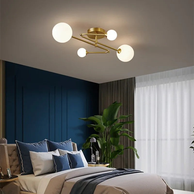 lustre moderne en cuivre design pour intérieur élégant - vue 6 sur 10