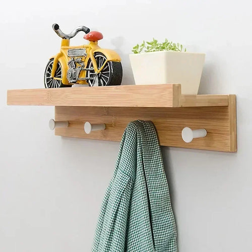 porte-manteau mural en bois pour rangement créatif et pratique - vue 15 sur 15