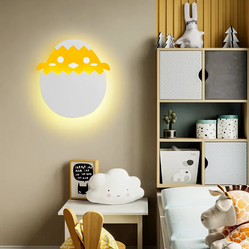 té mignon enfants applique LED dinosaure forme d'oeuf dessin animé chambre chevet applique murale pour fille garçon bébé chambre de bébé - vue 4 sur 8