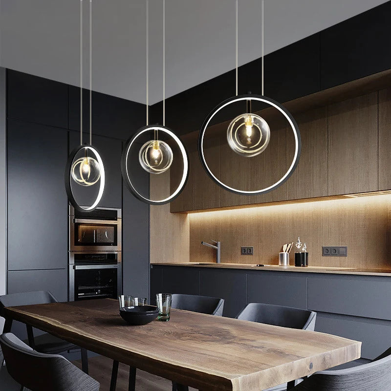 lustre en verre design nordique pour éclairage moderne décoratif - vue 4 sur 16