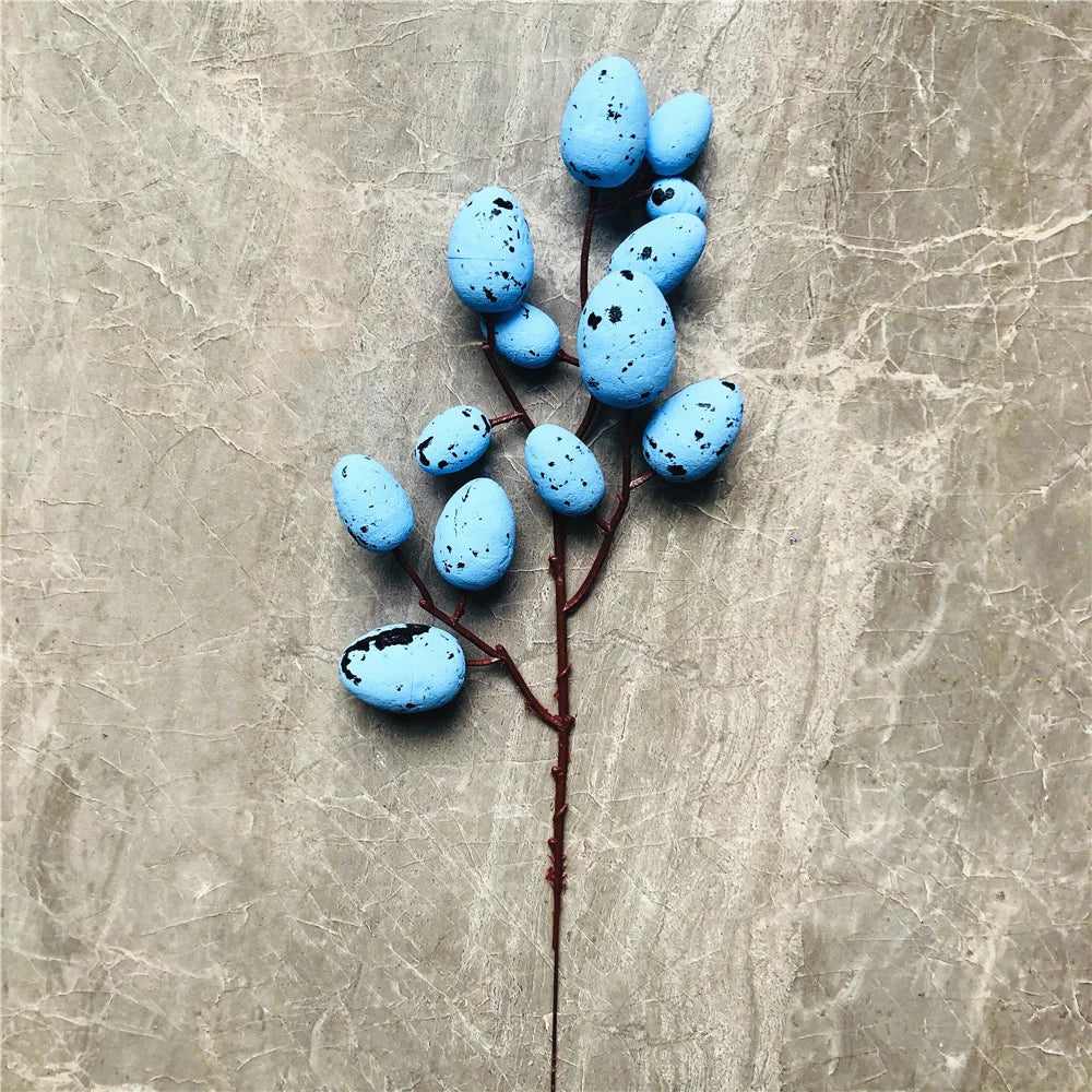 décoration de pâques en mousse œufs et plante artificielle pour la maison - vue 12 sur 19