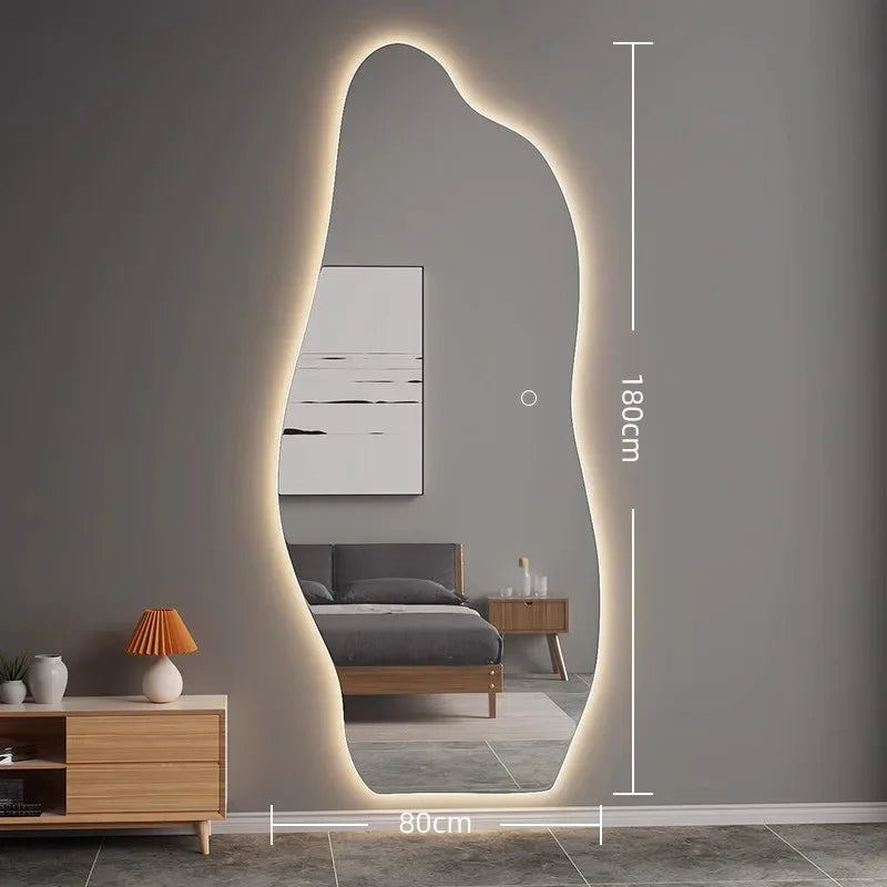 miroir lumineux décoratif style nordique irrégulier pour intérieur élégant - vue 7 sur 6