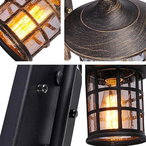 applique murale led rustique en fer vintage pour intérieur et extérieur - vue 6 sur 23
