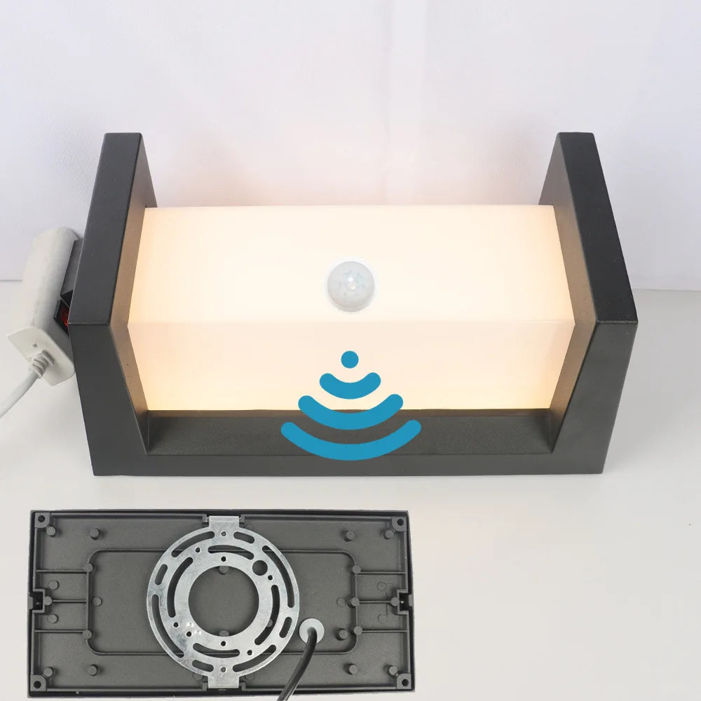 18W 30W Outdoor LED Wall Lamp PIR Motion Sensor IP65 Waterproof Porch Light Balcony Garden Corridor Wall Sconce Lighting Fixture - vue 7 sur 15