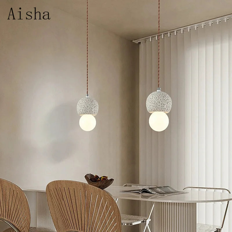 suspension wabi-sabi design nordique luminaire créatif pour intérieur - vue 2 sur 12
