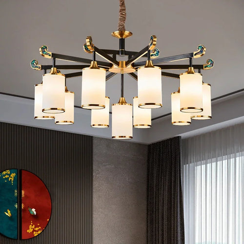 lustre en cuivre design luxe pour décoration intérieure moderne - vue 3 sur 12