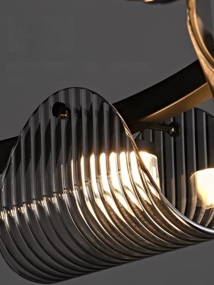 suspension créative en verre et fer pour décoration intérieure - vue 5 sur 10