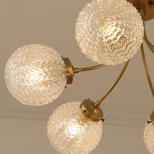 Plafonnier doré style américain de luxe avec boules