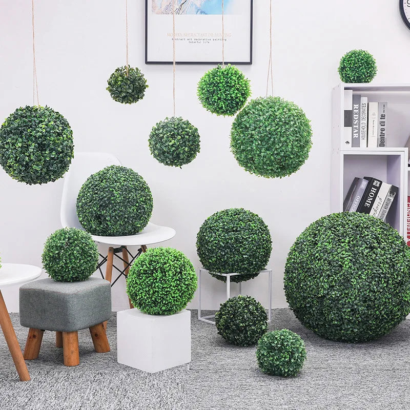 boule de gazon artificiel décorative pour extérieur et jardin - vue 4 sur 6