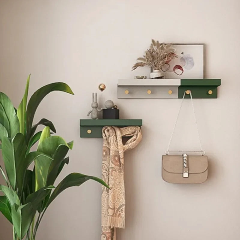 porte-manteau mural en bois pour rangement créatif et pratique - vue 4 sur 15