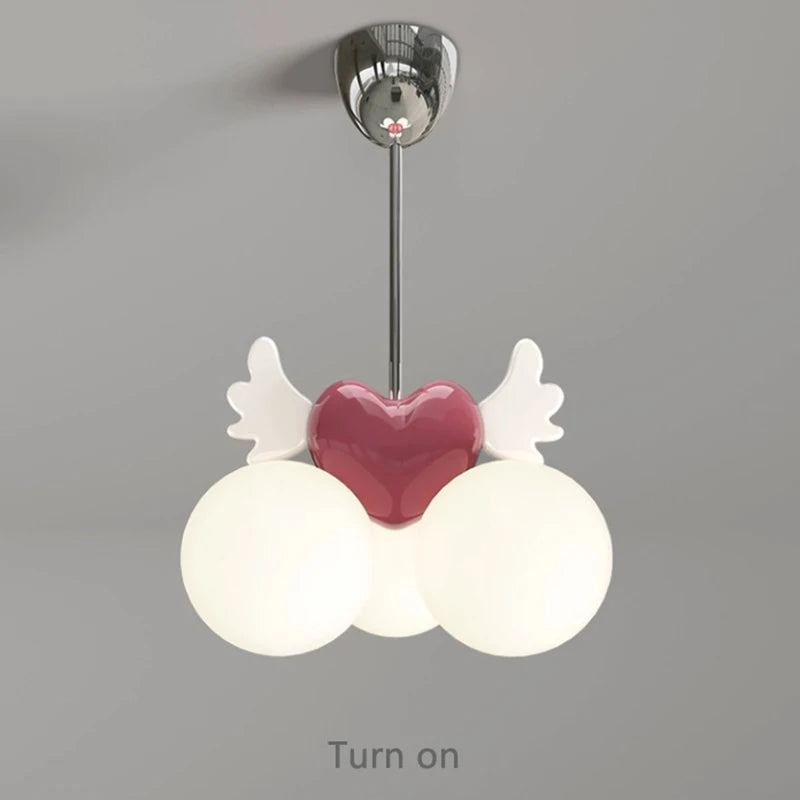 lustre d'amour animé moderne pour chambre d'enfant fille - vue 5 sur 6