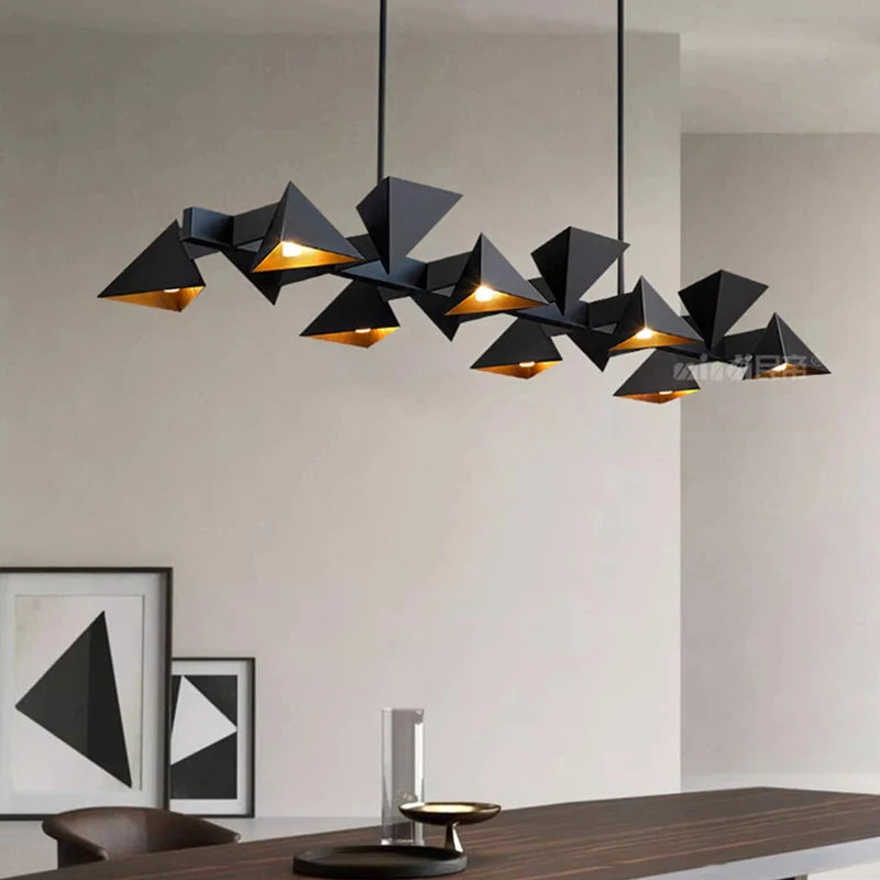 Lustre design moderne en métal noir décoratif intérieur