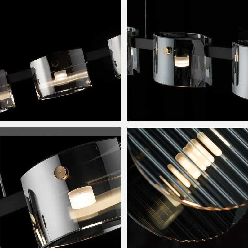 lustre moderne en verre minimaliste pour éclairage design - vue 7 sur 25