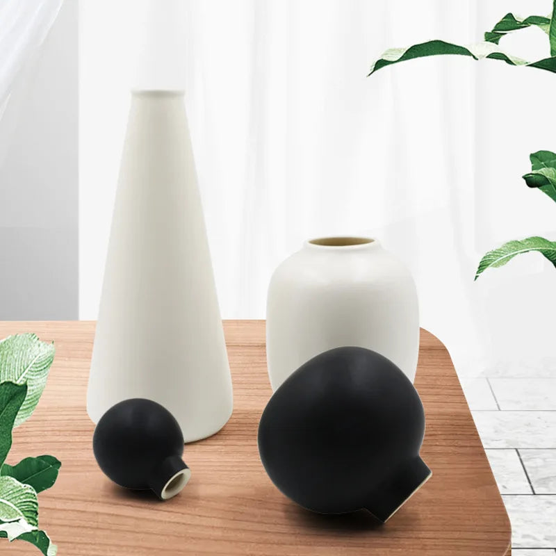 vase nordique en céramique émaillée décoration moderne géométrique - vue 4 sur 7